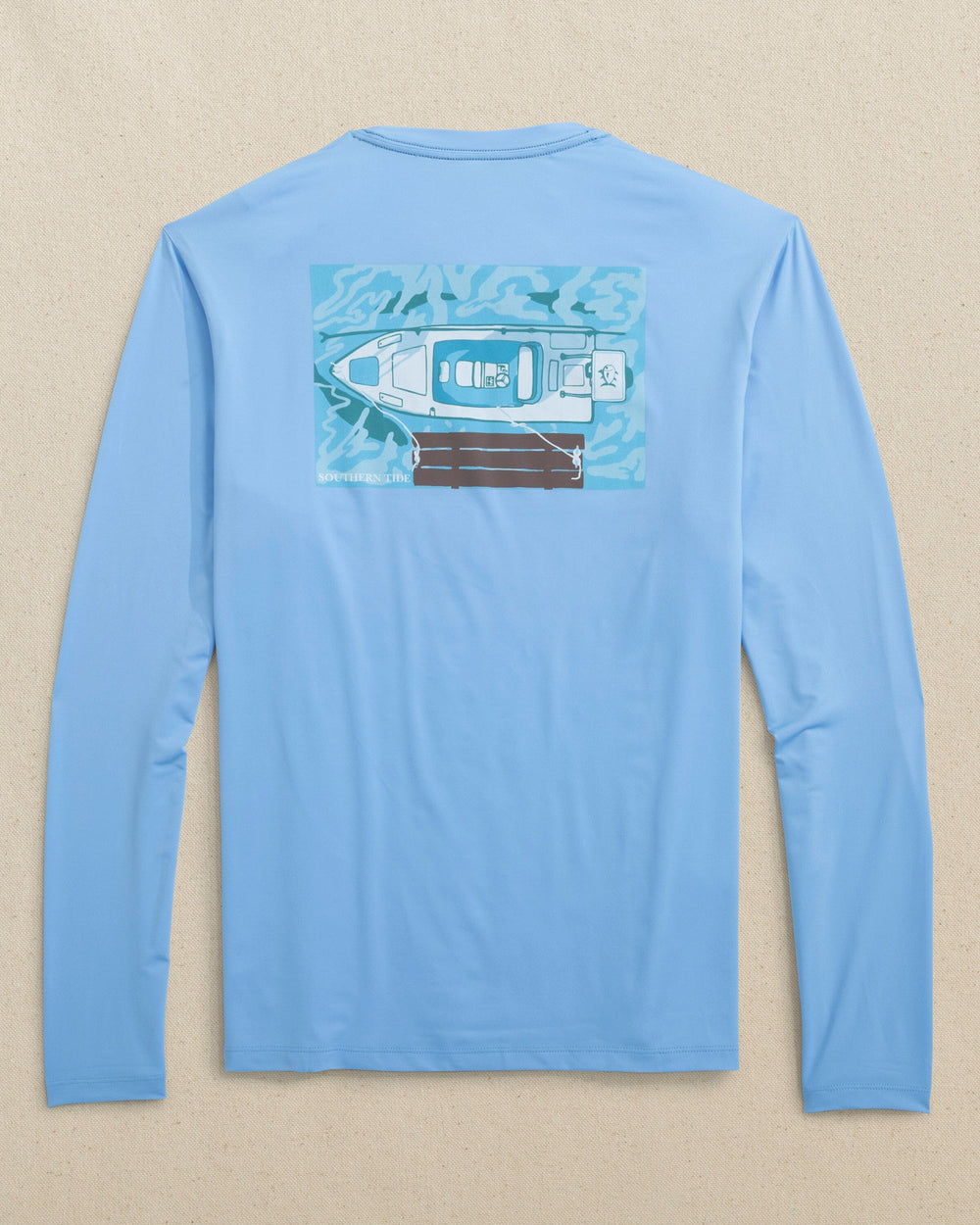 The back view of the Southern Tide Skiff Dockview Long Sleeve Performance T-Shirt by Southern Tide - Ocean Channel