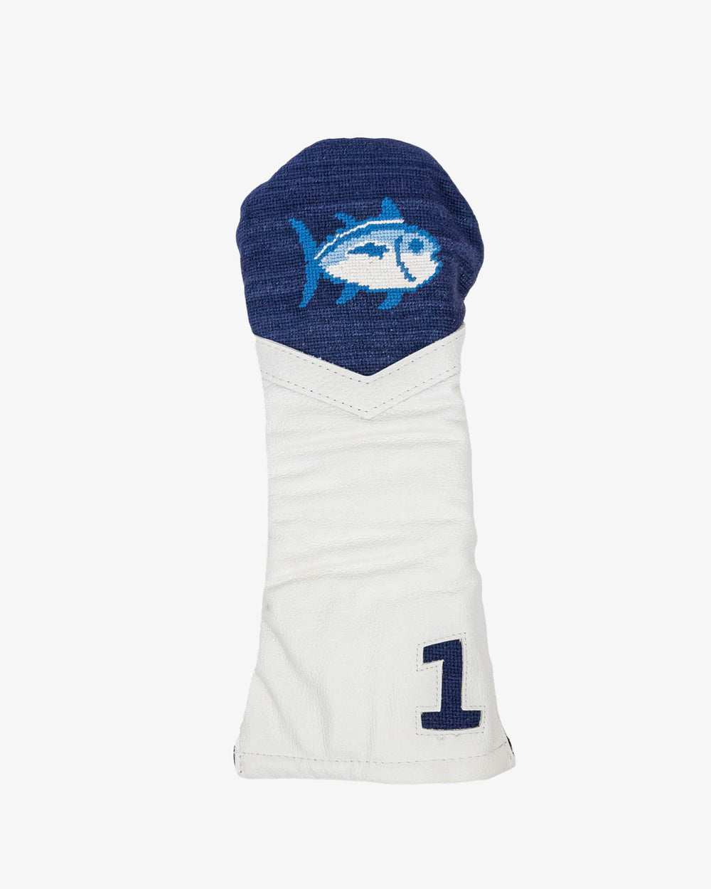 The front view of the Southern Tide Skipjack Driver Head Cover by Southern Tide - Navy