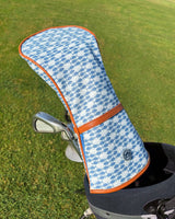 The front view of the Southern Tide Skipjack Driver Headcover by Southern Tide - Clearwater Blue