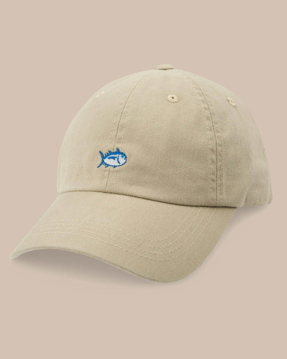 The front view of the Southern Tide Skipjack Hat by Southern Tide - Khaki