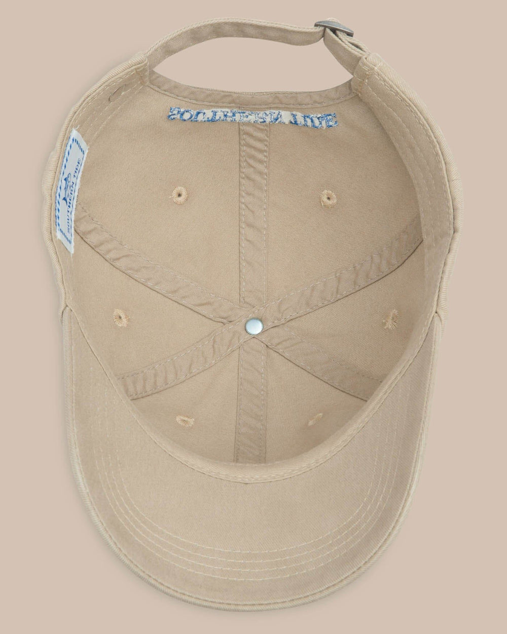 The inside view of the Southern Tide Skipjack Hat by Southern Tide - Khaki