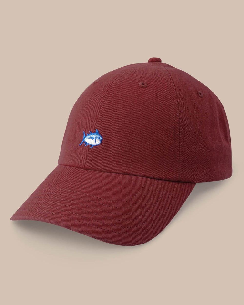 The front view of the Southern Tide Skipjack Hat Team Colors by Southern Tide - Chianti