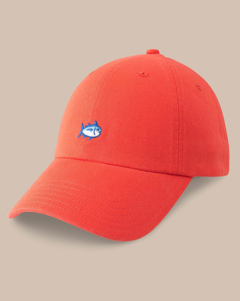 The front view of the Southern Tide Skipjack Hat Team Colors by Southern Tide - Endzone Orange