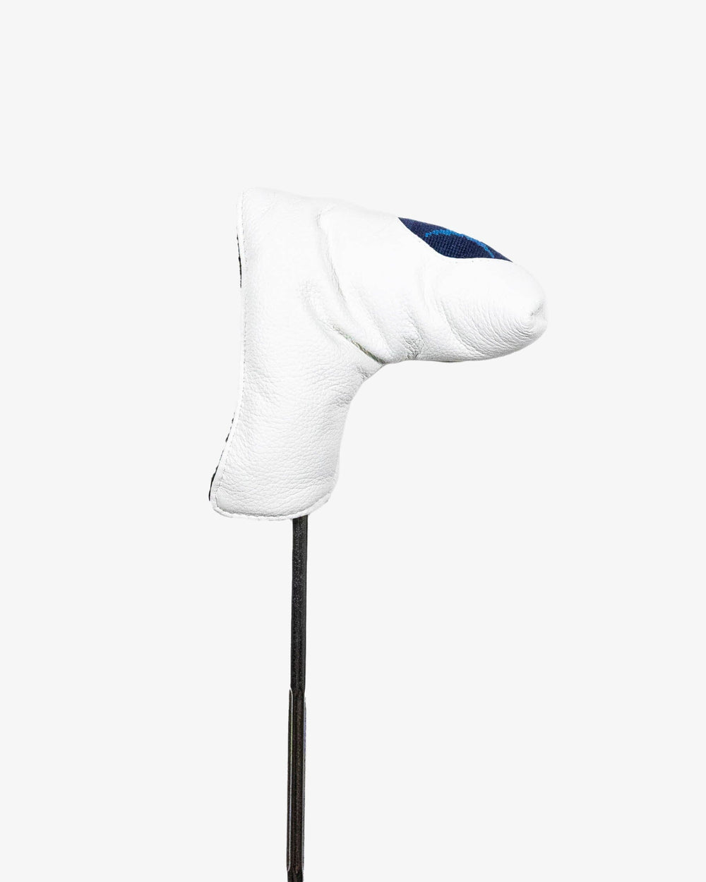 The side on club view of the Southern Tide Skipjack Medallion Putter Cover by Southern Tide - Navy