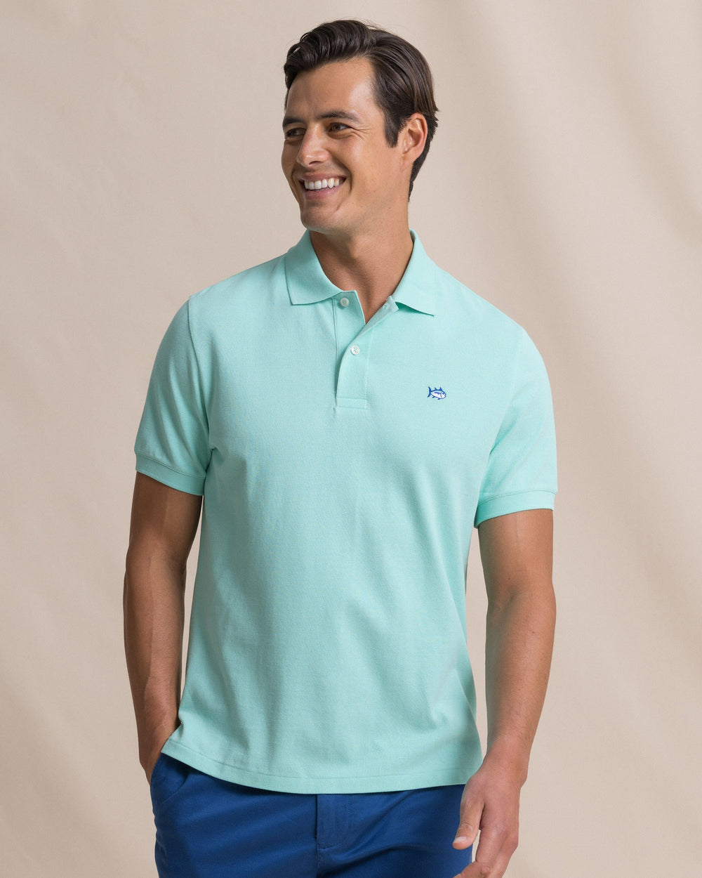 The front view of the Southern Tide Skipjack Polo Shirt by Southern Tide - Gulf Shores