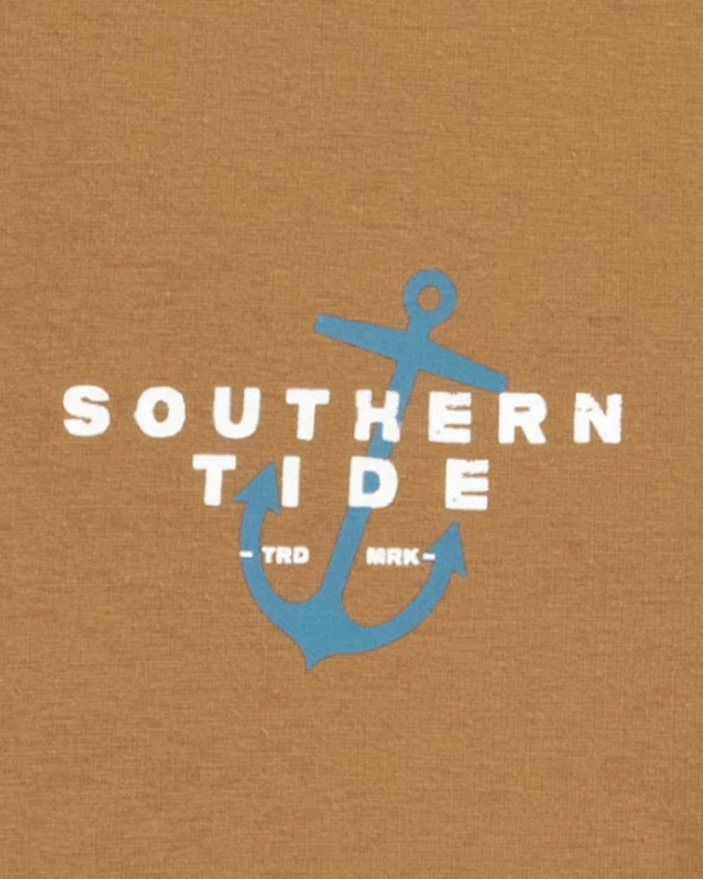 The detail view of the Southern Tide Skipjack TC Lures T-Shirt by Southern Tide - Hazelnut Khaki