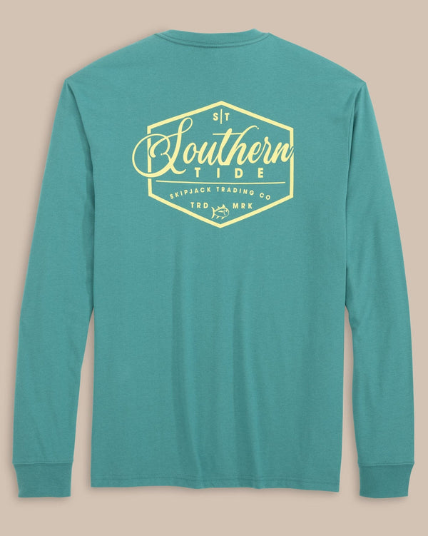 The back view of the Southern Tide Skipjack TC RTM Long Sleeve T-Shirt by Southern Tide - Teal