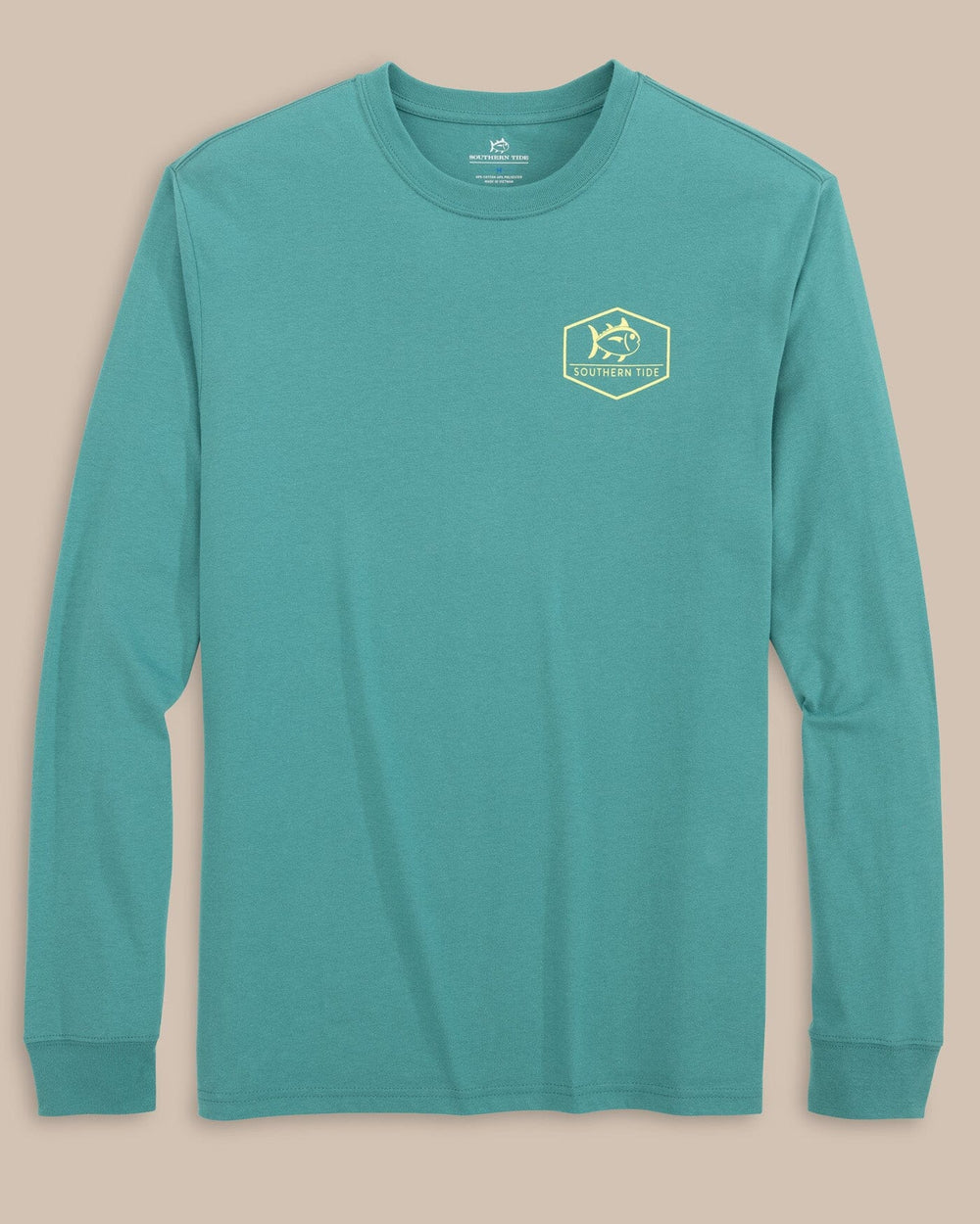 The front view of the Southern Tide Skipjack TC RTM Long Sleeve T-Shirt by Southern Tide - Teal