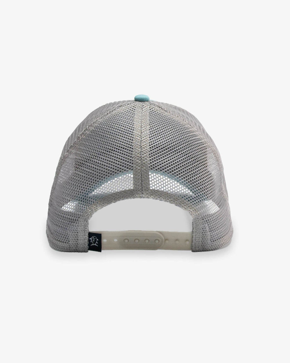 The back view of the Southern Tide Kids Skipjack Trademark Trucker Hat by Southern Tide - Blue