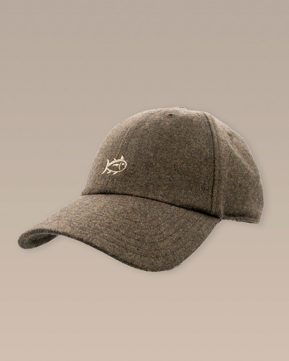 The front view of the Southern Tide Skipjack Wool Leather Strap Hat by Southern Tide - Sage