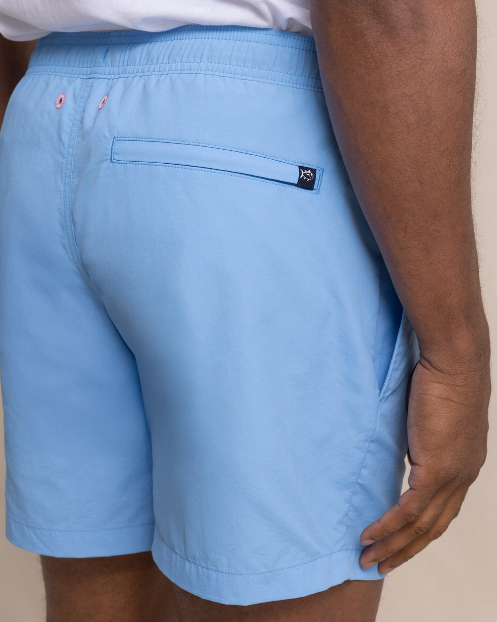 The detail view of the Southern Tide Solid Maritime Swim Trunk by Southern Tide - Ocean Channel