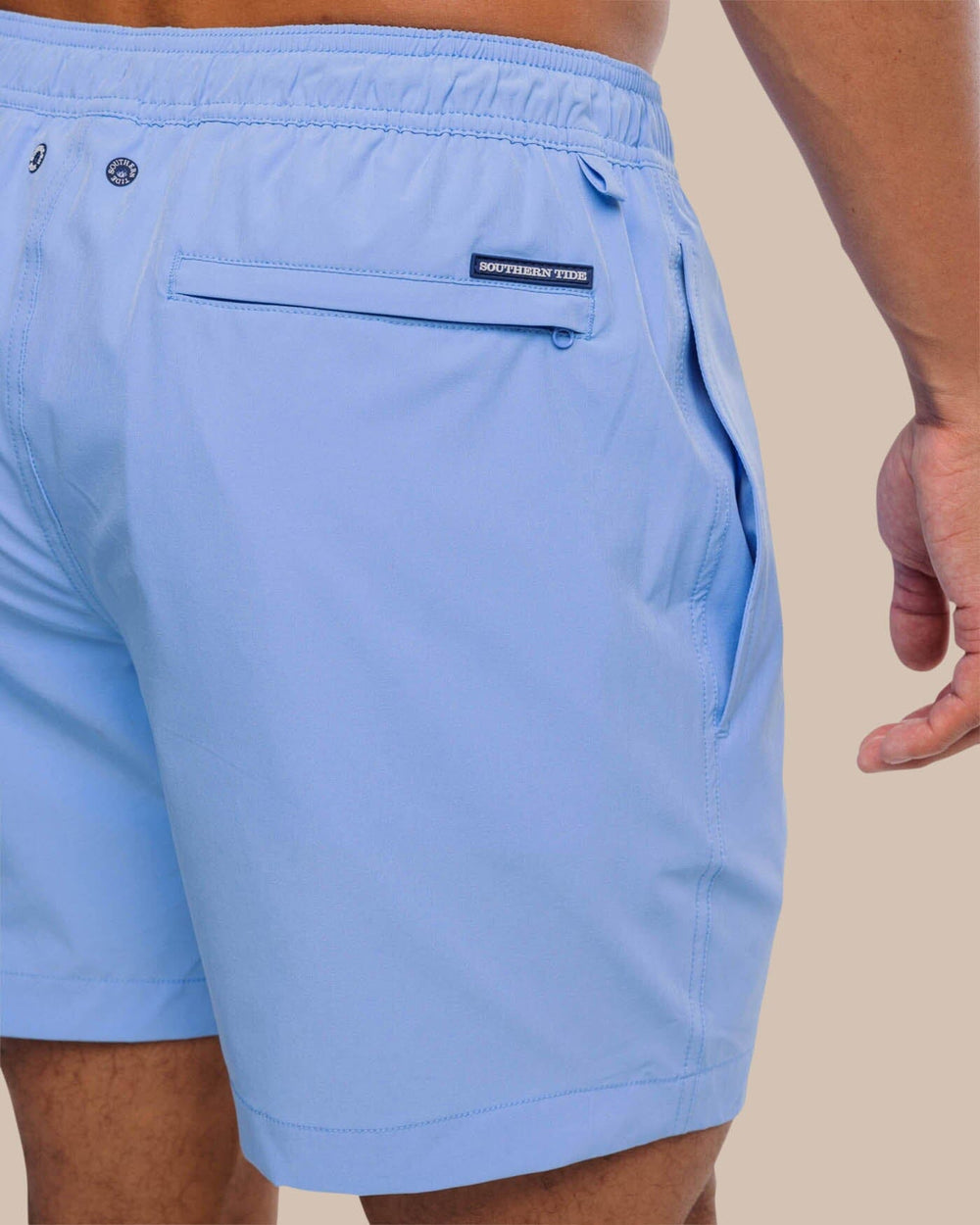 The detail view of the Southern Tide Solid Swim Trunk 3 by Southern Tide - Ocean Channel