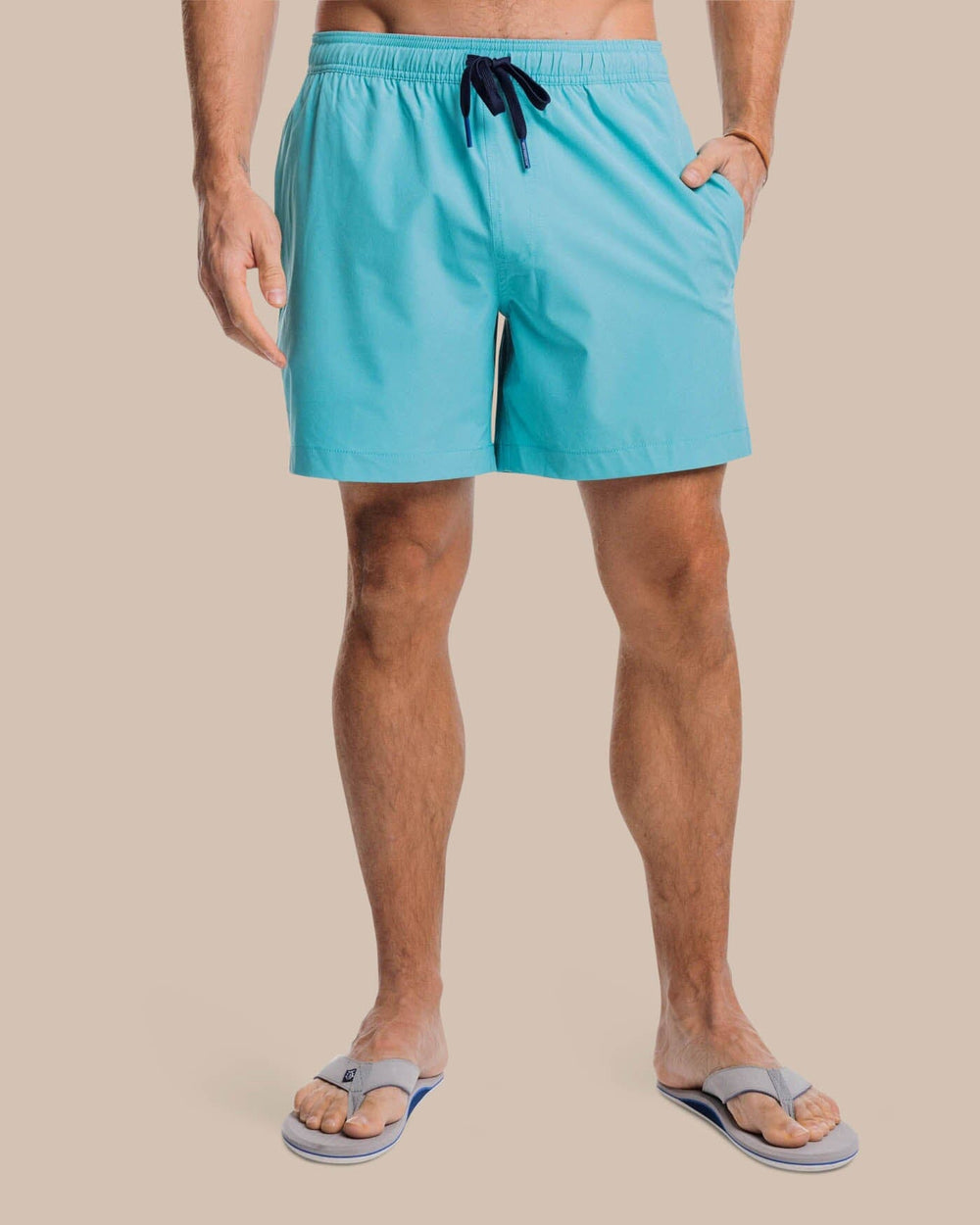 The front view of the Southern Tide Solid Swim Trunk 3 by Southern Tide - Tidal Wave