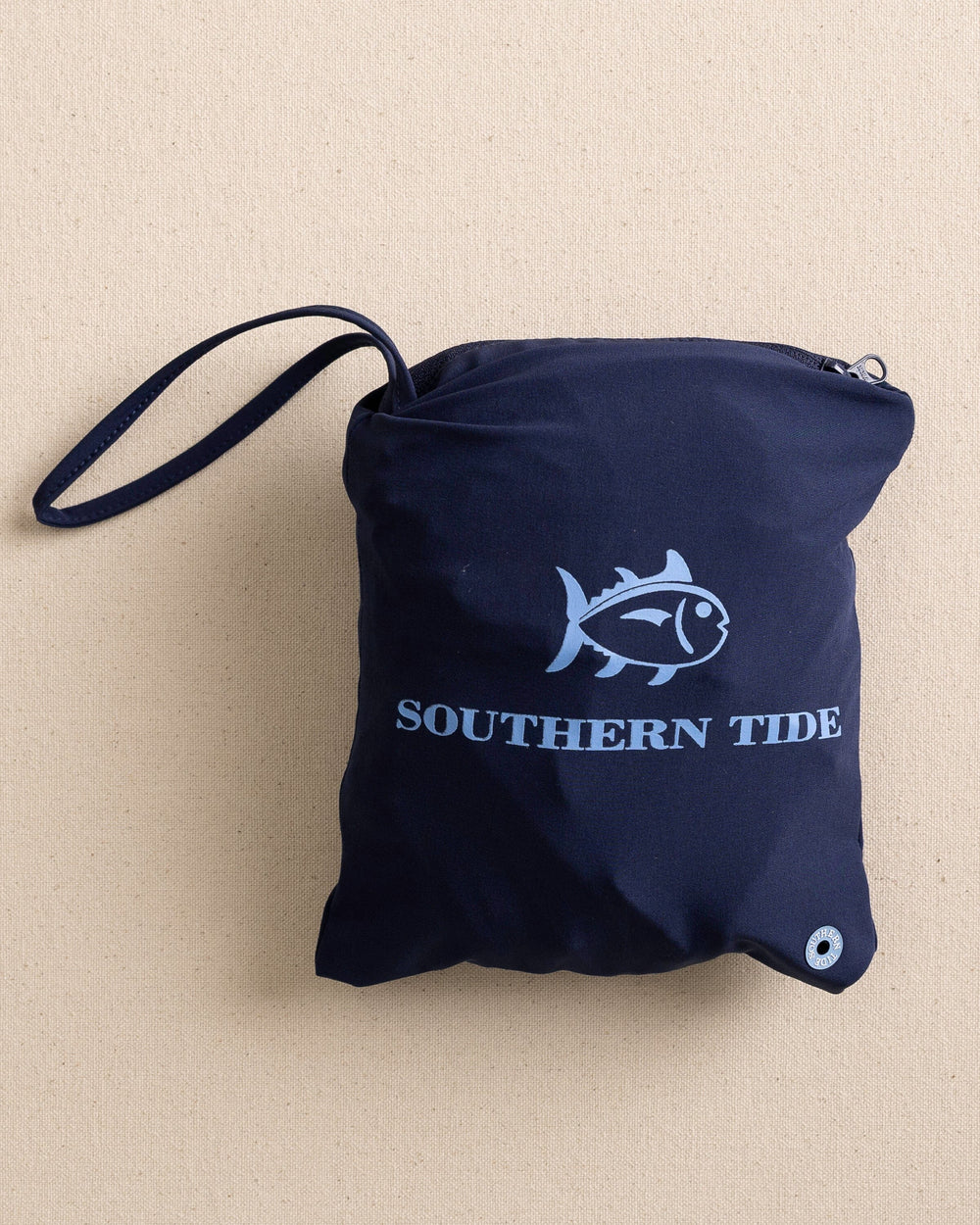 The front detail view of the Southern Tide Solid Swim Trunk 3 by Southern Tide - True Navy