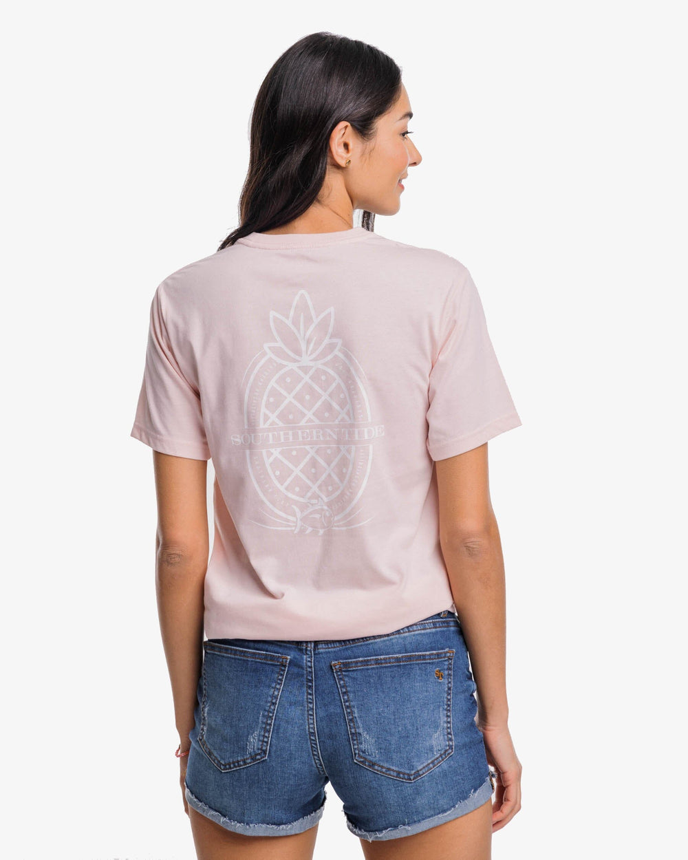 The back view of the Southern Tide Southern Hospitality T-shirt by Southern Tide - Rose Blush