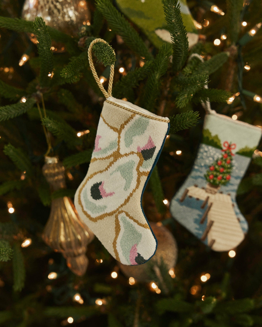 Southern Oyster Needlepoint Stocking Non-Apparel Southern Tide 
