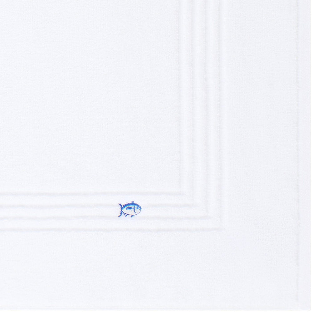 The detail view of the Southern Tide Bath Mat by Southern Tide - Optical White