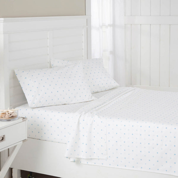 The front view of the Southern Tide Southern Tide Beach Shells Blue Sheet Set by Southern Tide - Blue
