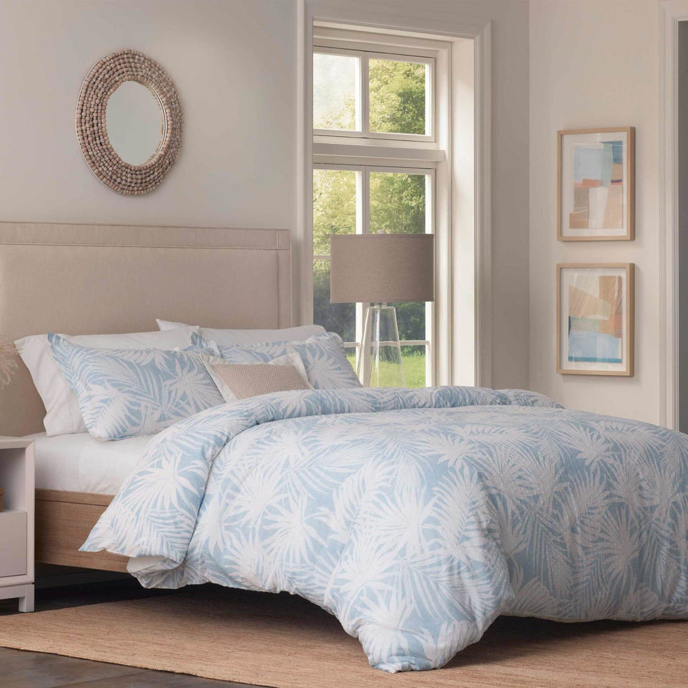 The angle front view of the Southern Tide Beaufort Blue Comforter Set by Southern Tide - Blue