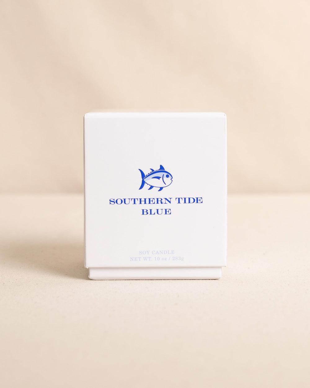 The front view of the Southern Tide Blue Scented Candle by Southern Tide - Blue