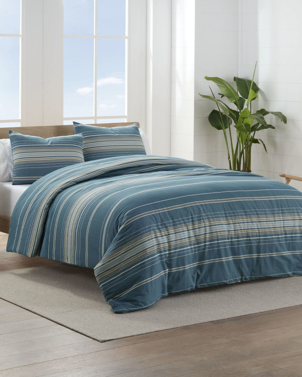 The front view of the Southern Tide Camden Comforter Set by Southern Tide - Navy