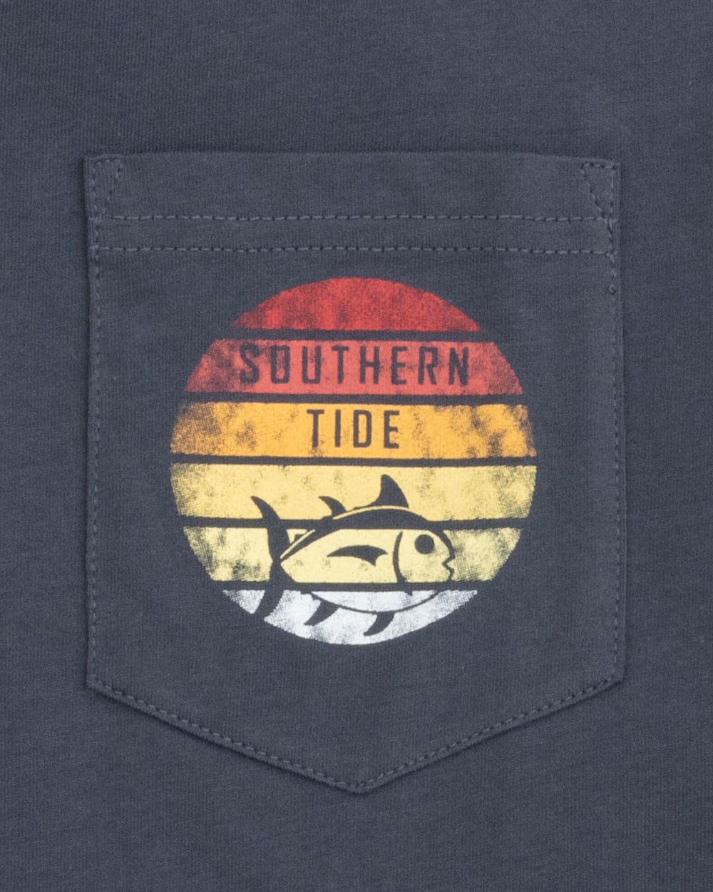 The detail view of the Southern Tide Southern Tide Circle Gradient T-Shirt by Southern Tide - Ombre Blue