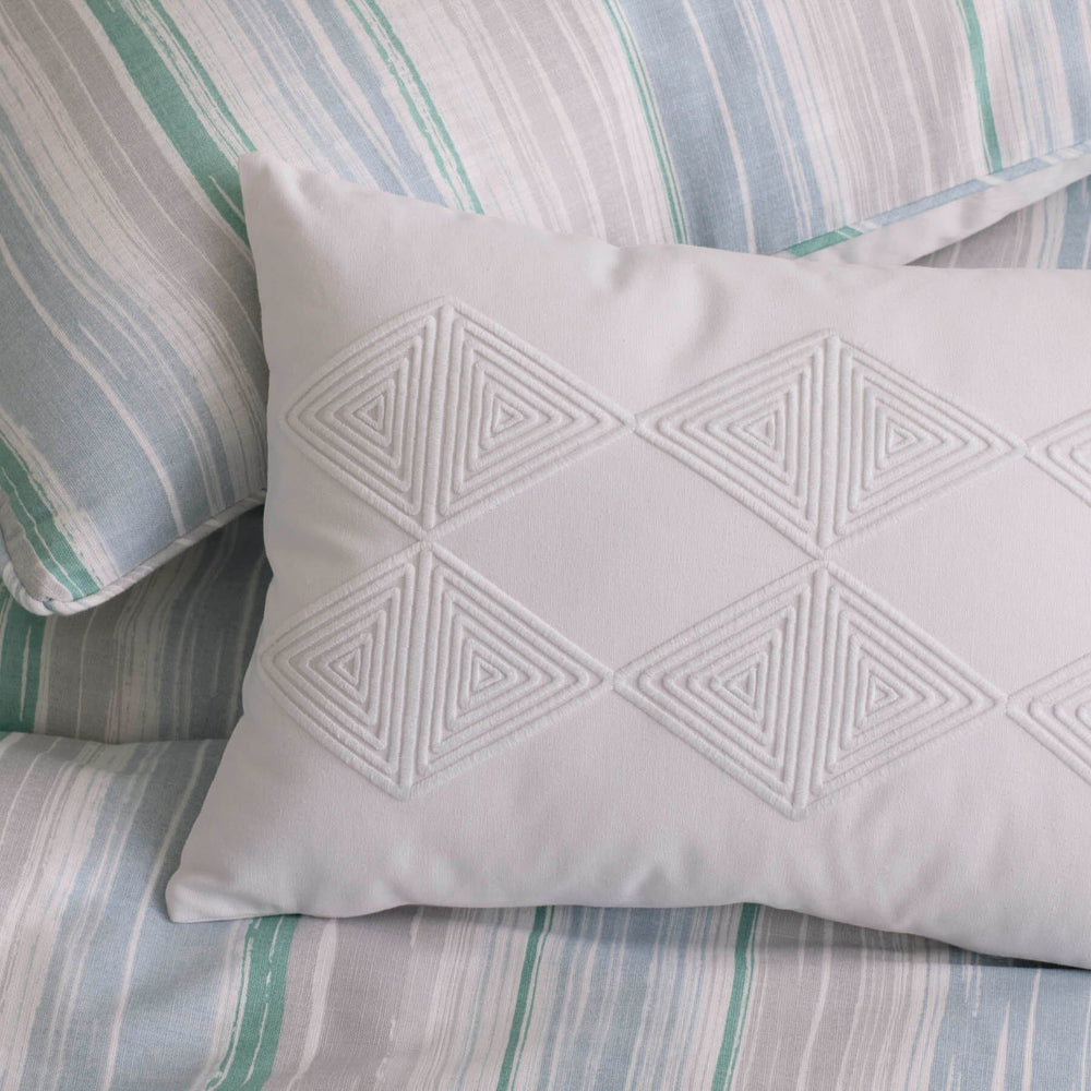 The detail with pillow view of the Southern Tide Southern Tide Emerald Isle Blue Comforter Set by Southern Tide - Blue