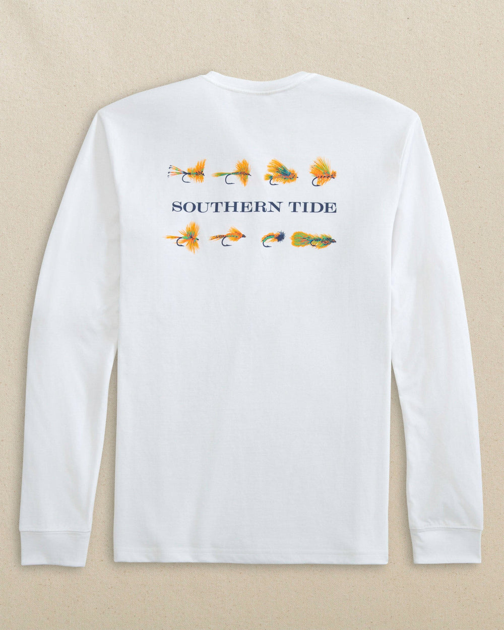 The back view of the Southern Tide Southern Tide Flies Long Sleeve T-Shirt by Southern Tide - Classic White
