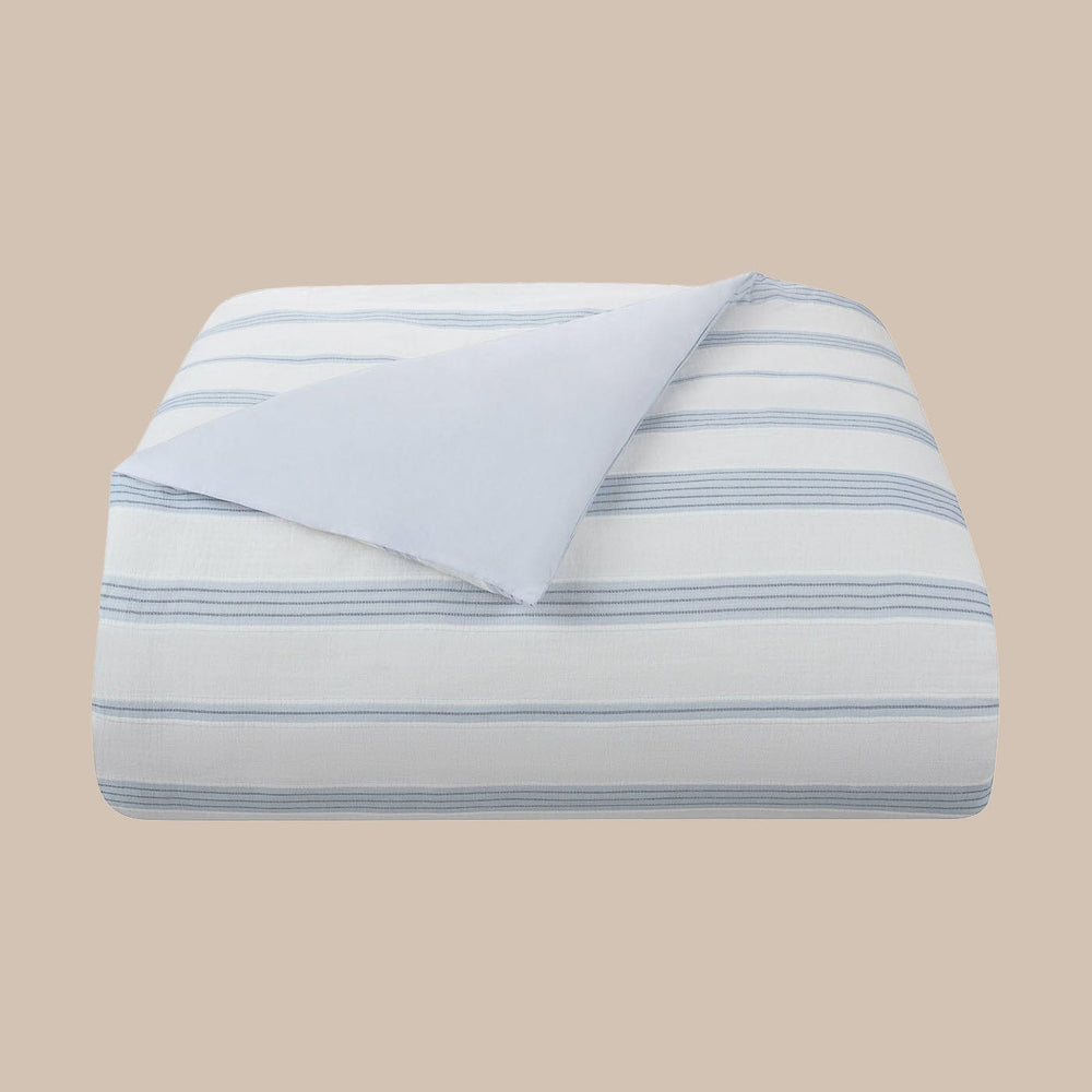 The front corner view of the Southern Tide Florence Comforter Set by Southern Tide - White