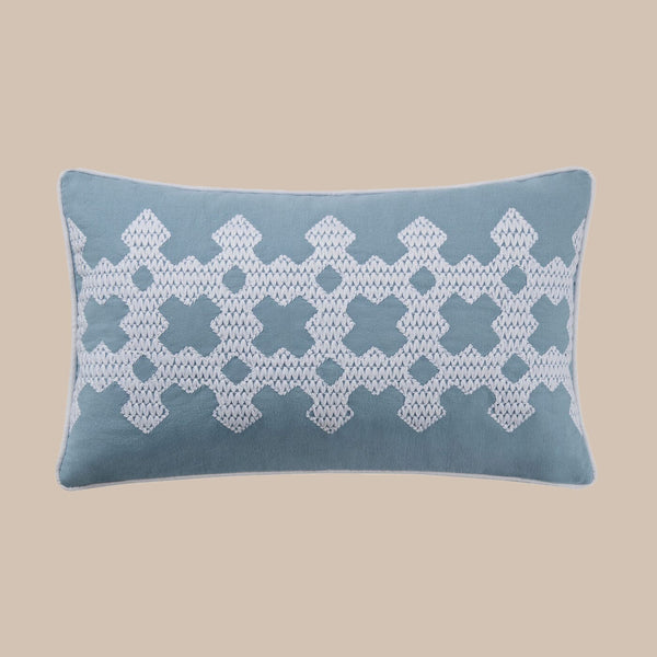 The front view of the Southern Tide Florence Small Decorative Pillow by Southern Tide - Blue