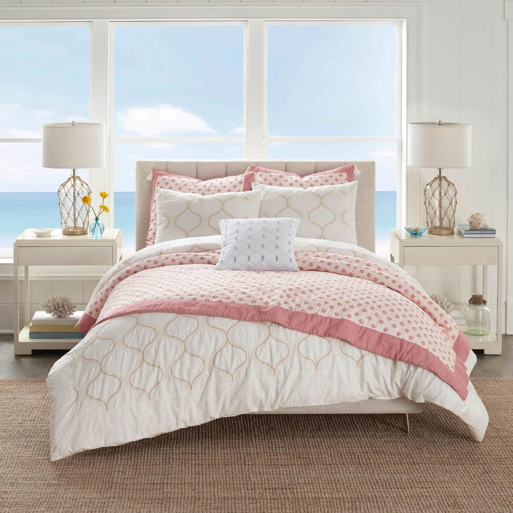 The front view of the Southern Tide Southern Tide Hartsville Sand Comforter Set by Southern Tide - Sand