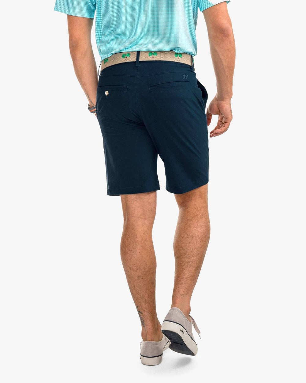 The back of the Men's T3 Gulf 9 Inch Performance Short by Southern Tide - True Navy
