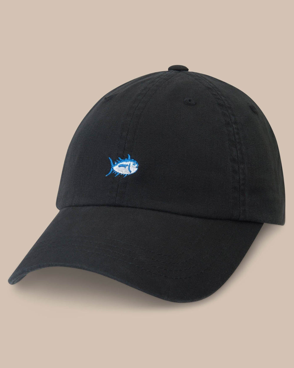The front of the Skipjack Hat by Southern Tide - Black