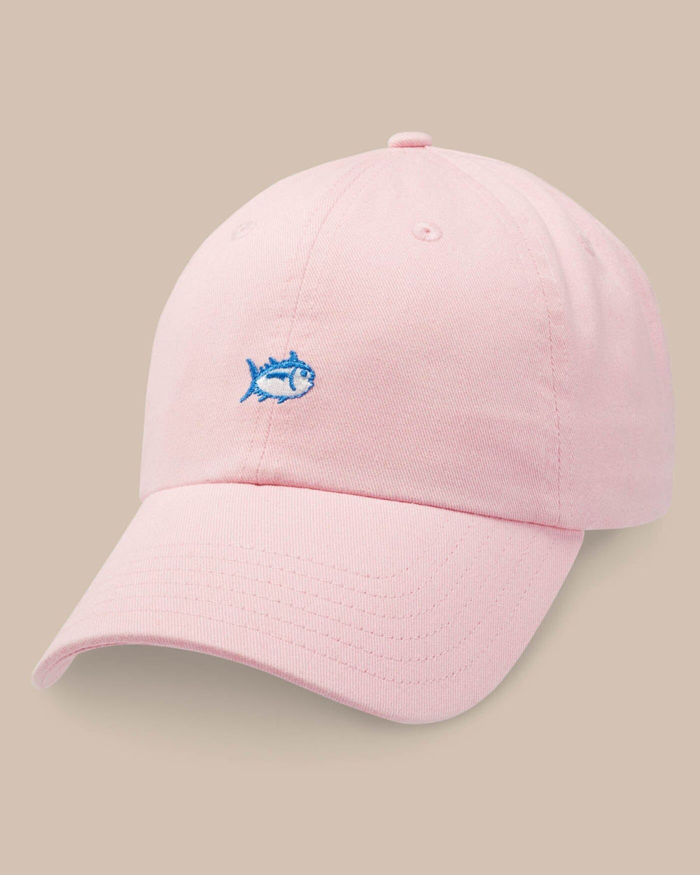 The front of the Skipjack Hat by Southern Tide - Pink