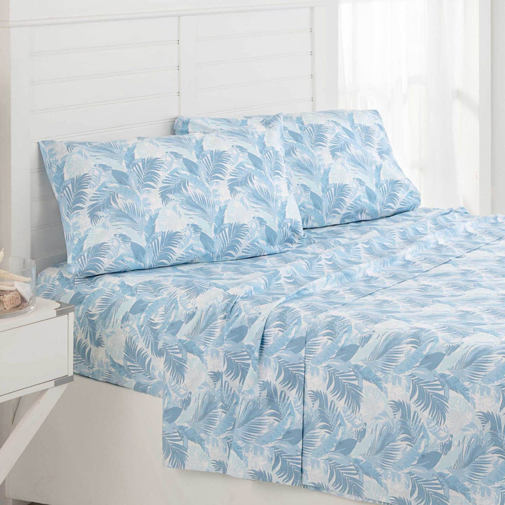 The front view of the Southern Tide Southern Tide Palma Blue Sheet Set by Southern Tide - Blue