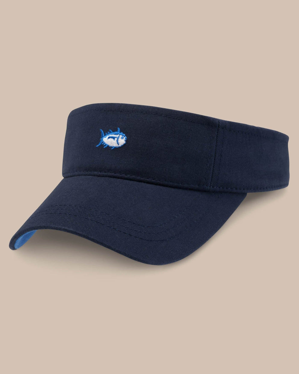 The front view of the Skipjack Visor by Southern Tide - Navy