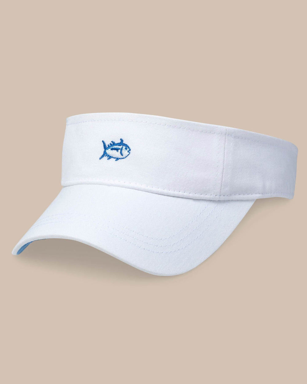 The front view of the Skipjack Visor by Southern Tide - White