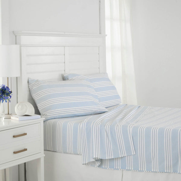 The front view of the Southern Tide Southern Tide South Shore Standard Blue Pillowcase Pair by Southern Tide - Blue