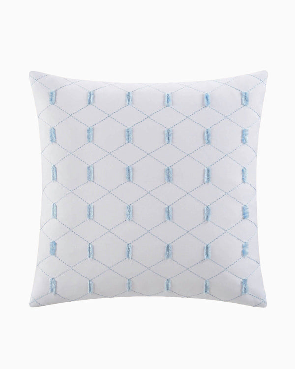 The front view of the Southern Tide Southern Tide Southern Pines Square White Decorative Pillow by Southern Tide - White