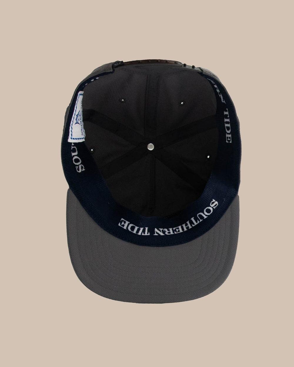 The detail view of the Southern Tide Southern Tide Sunset Gradient 5 Panel Hat by Southern Tide - Grey