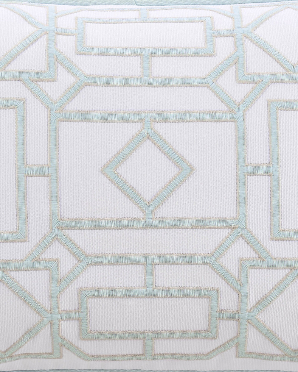 The front view of the Southern Tide Trellis Square Chambray Decorative Pillow by Southern Tide - Chambray