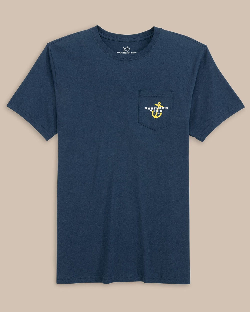 The front view of the Southern Tide ST Classic RTM Anchor Short Sleeve T-Shirt by Southern Tide - Navy