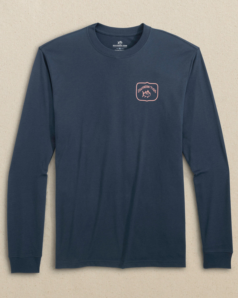 The front view of the Southern Tide ST Fireside Long Sleeve T-Shirt by Southern Tide - Dress Blue
