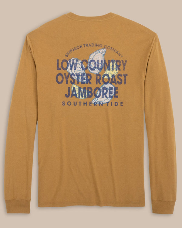 The back view of the Southern Tide ST Lowcountry Oyster Jamboree Long Sleeve T-Shirt by Southern Tide - Hazelnut Khaki