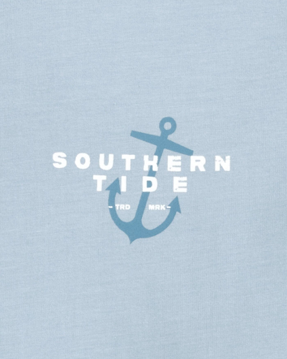 The pocket view of the Southern Tide ST Lowcountry Trawler Long Sleeve T-Shirt by Southern Tide - Tsunami Grey