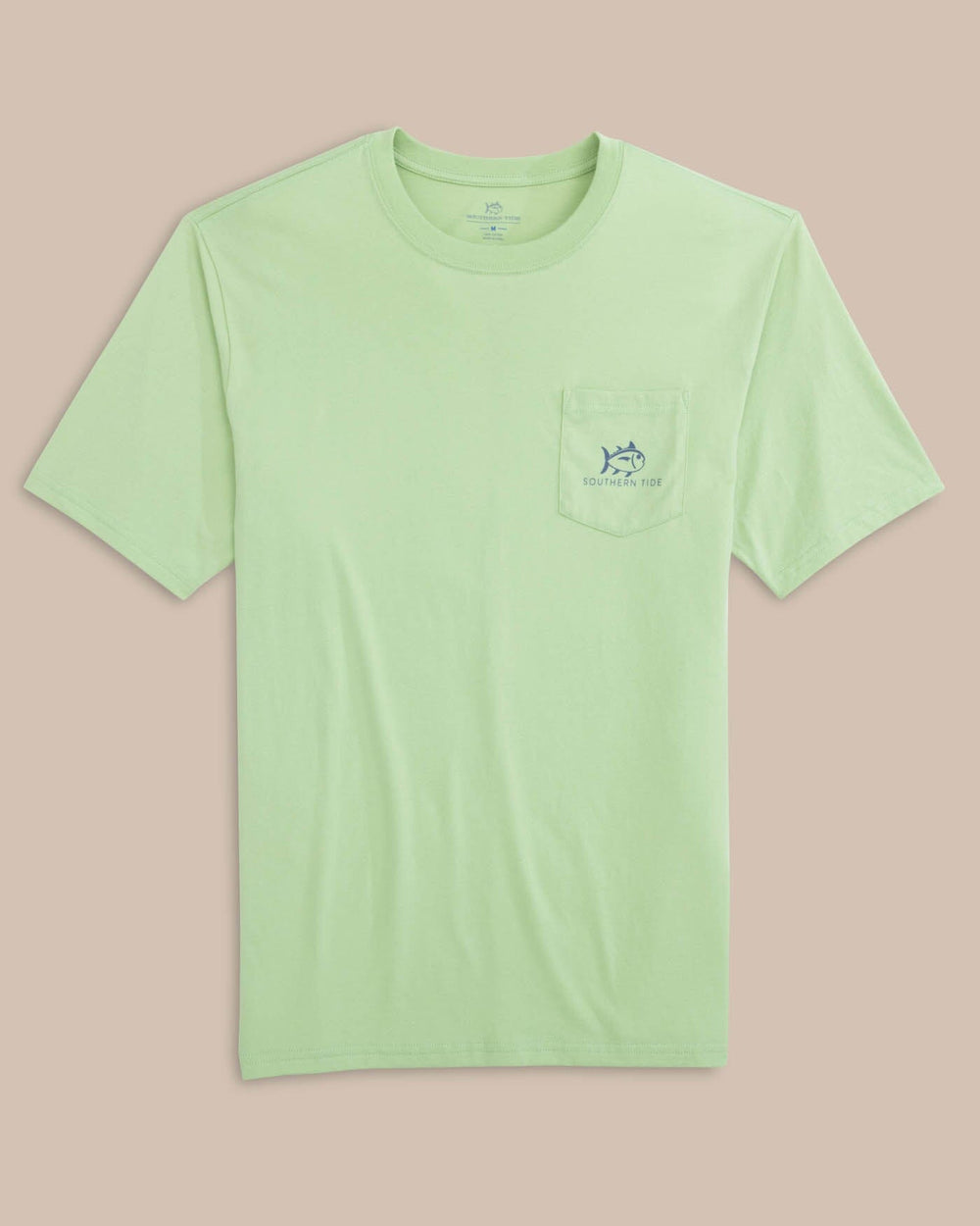 The front view of the Southern Tide ST Skipjack Crossed Short Sleeve T-Shirt by Southern Tide - Smoke Green