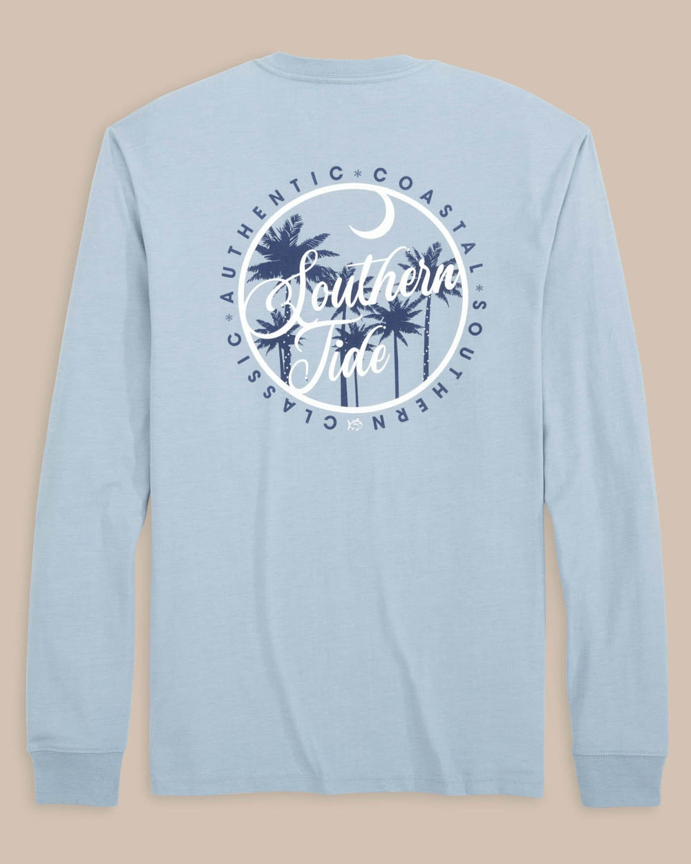 The back view of the Southern Tide ST Southern Coastal Long Sleeve T-Shirt by Southern Tide - Tsunami Grey