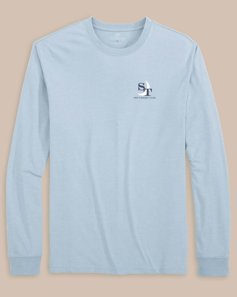 The front view of the Southern Tide ST Southern Coastal Long Sleeve T-Shirt by Southern Tide - Tsunami Grey