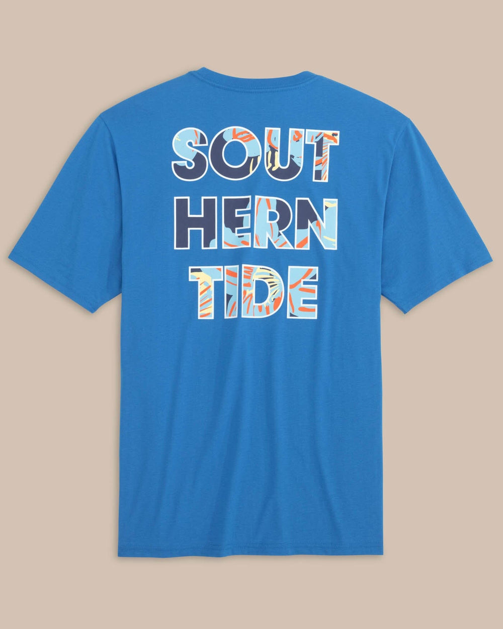 The back view of the Southern Tide ST Stack Short Sleeve T-Shirt by Southern Tide - Mediterranean Blue