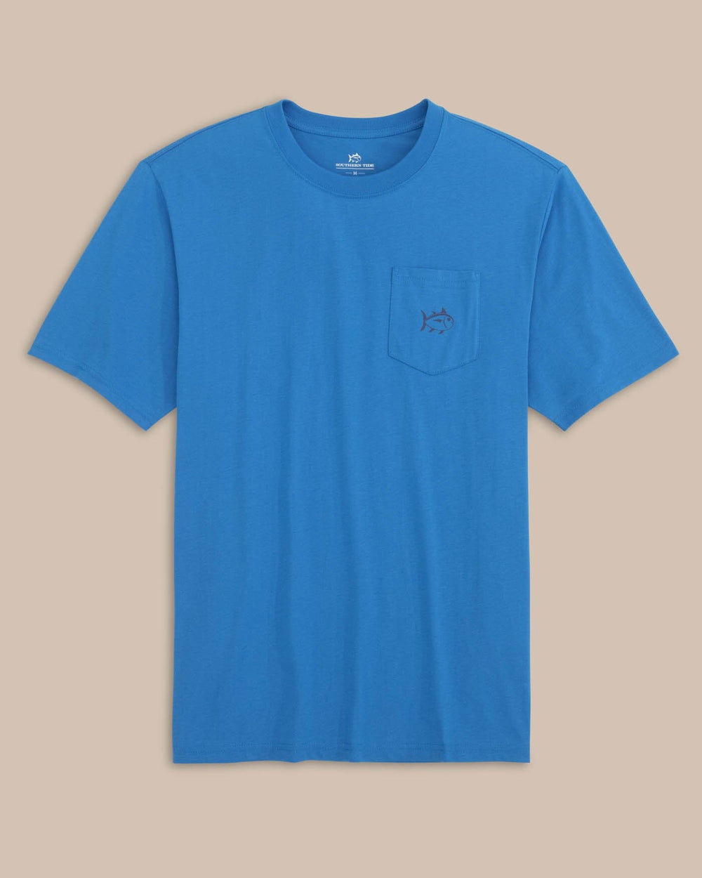 The front view of the Southern Tide ST Stack Short Sleeve T-Shirt by Southern Tide - Mediterranean Blue